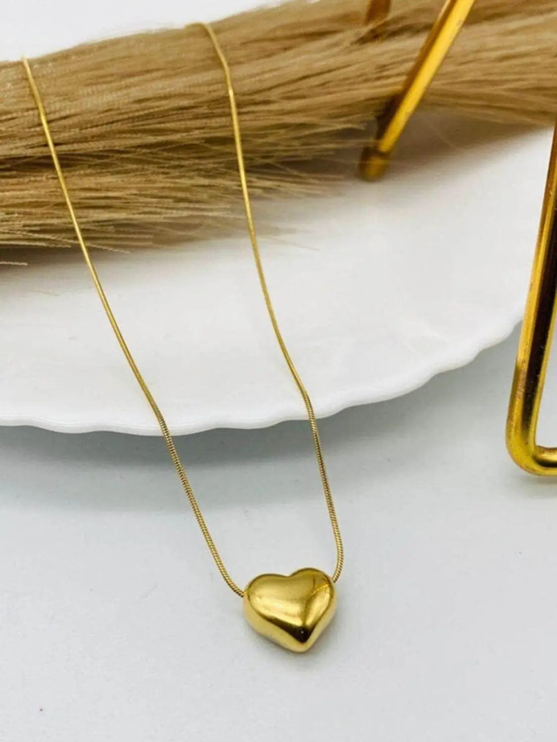 Anti-Tarnish Gold Everyday Heart Necklace