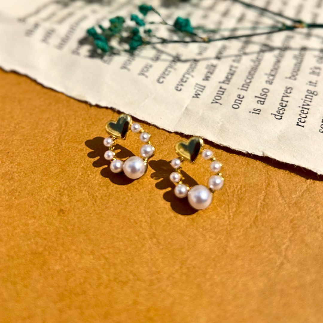 Anti-Tarnish Pearl Cluster Stud Earrings