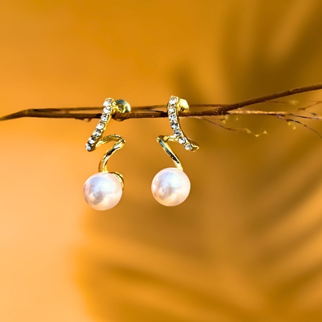 Ornikaa Classic Gold-Tone Anti-Tarnish Earrings