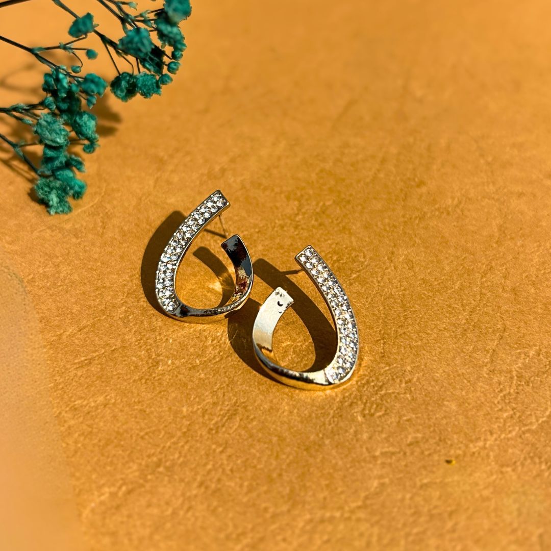 Anti-Tarnish Stone Hoop Earrings
