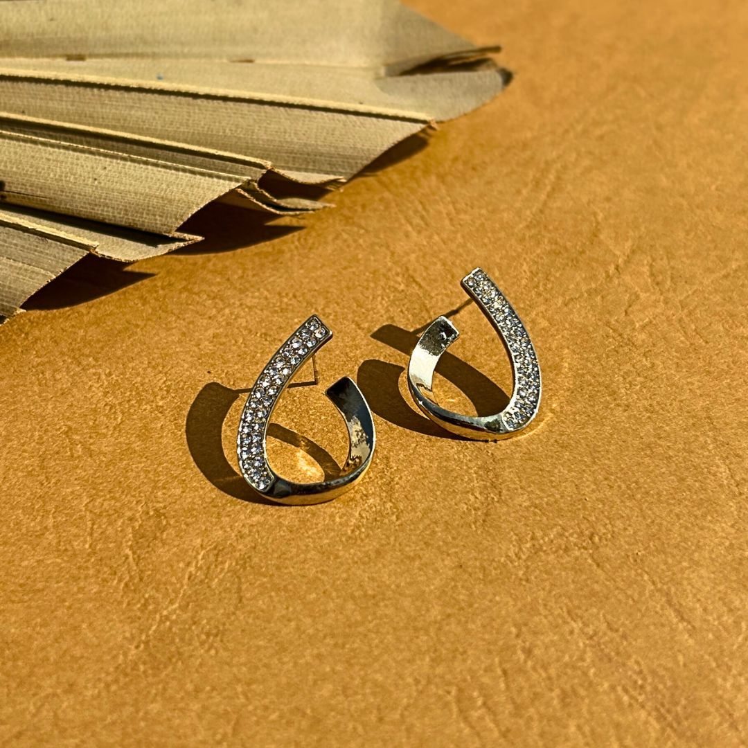 Anti-Tarnish Stone Hoop Earrings