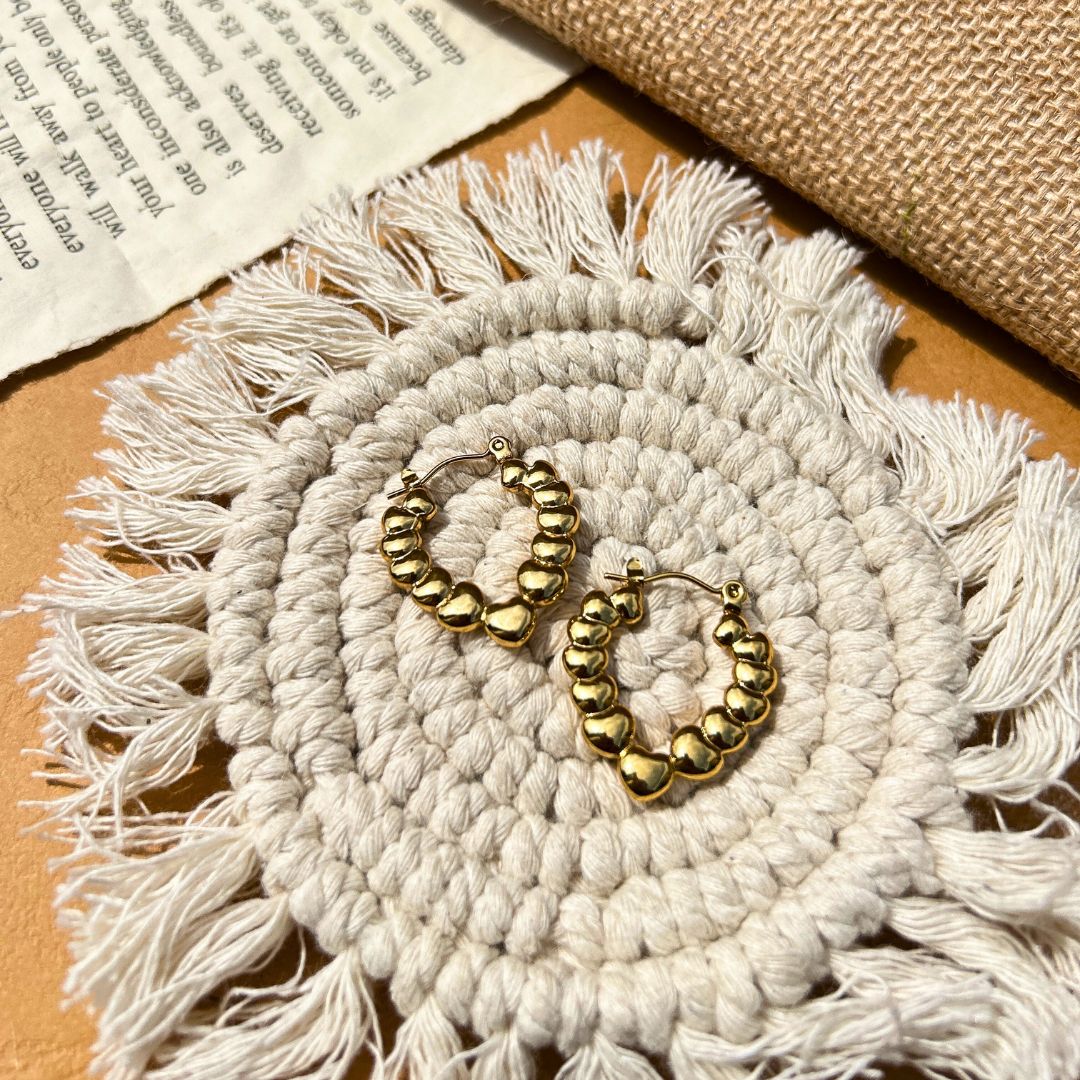 Anti-Tarnish Twisted Gold Hoop Earrings