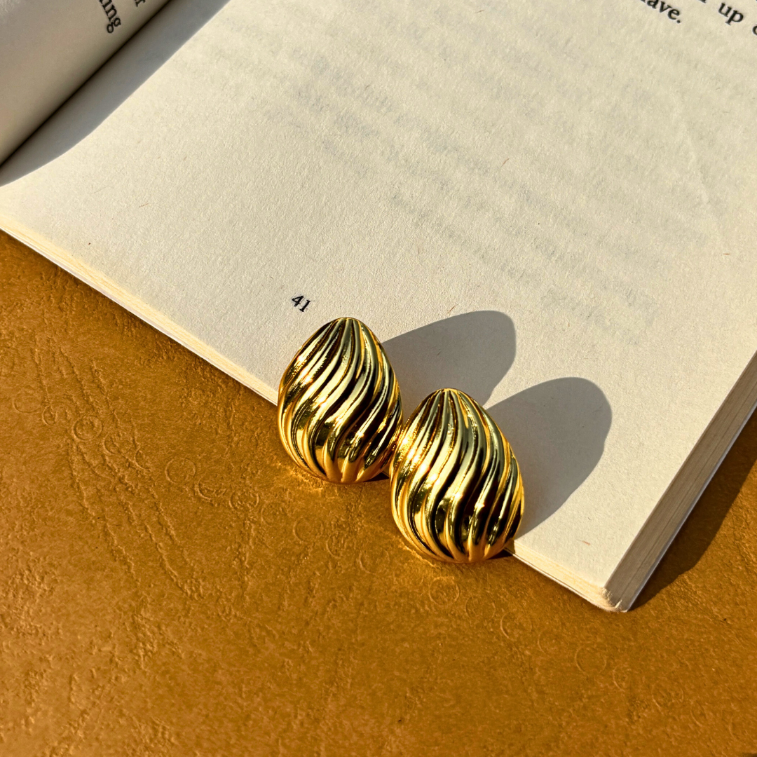 Gold Drip Anti-Tarnish Earrings – Everyday Wear Studs