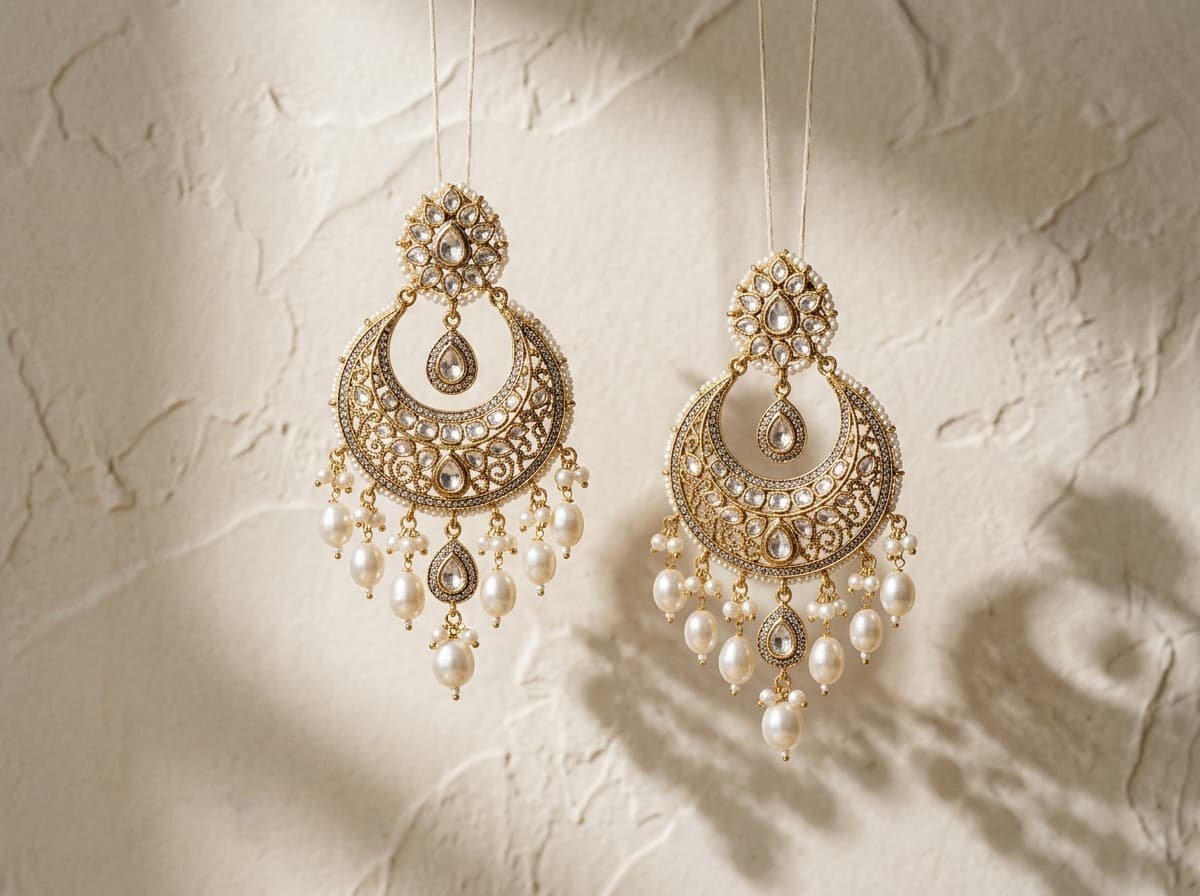 Artisanal Chandbali Statement Earrings by ORNIKAA