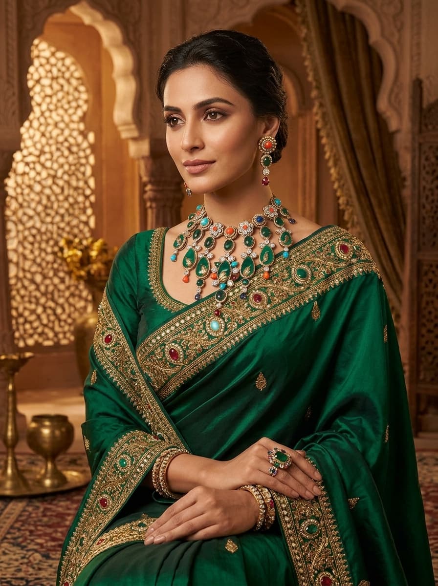 Zeenat Navratan Cascading Collar