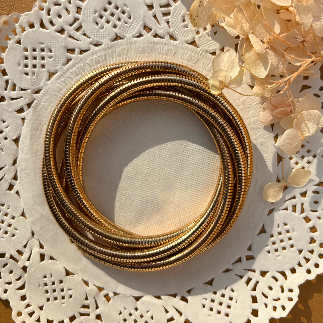 Anti-Tarnish Gold Slim Bangle Bracelet